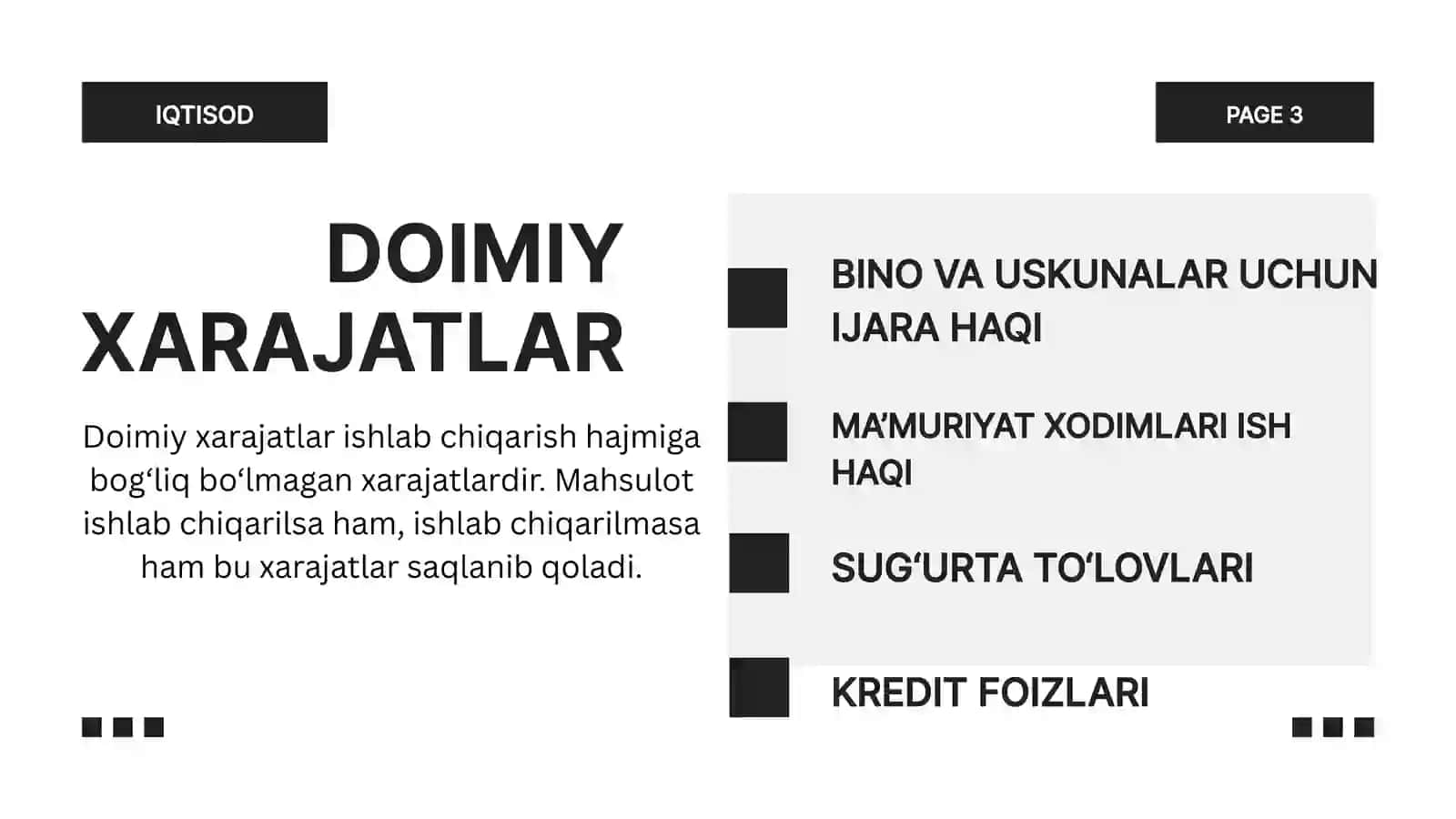 Korxona xarajatlari va foydasi 4