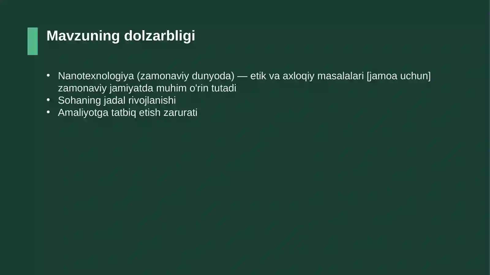 Nanotexnologiya (zamonaviy dunyoda) — etik va axloqiy masalalari [jamoa uchun] 4
