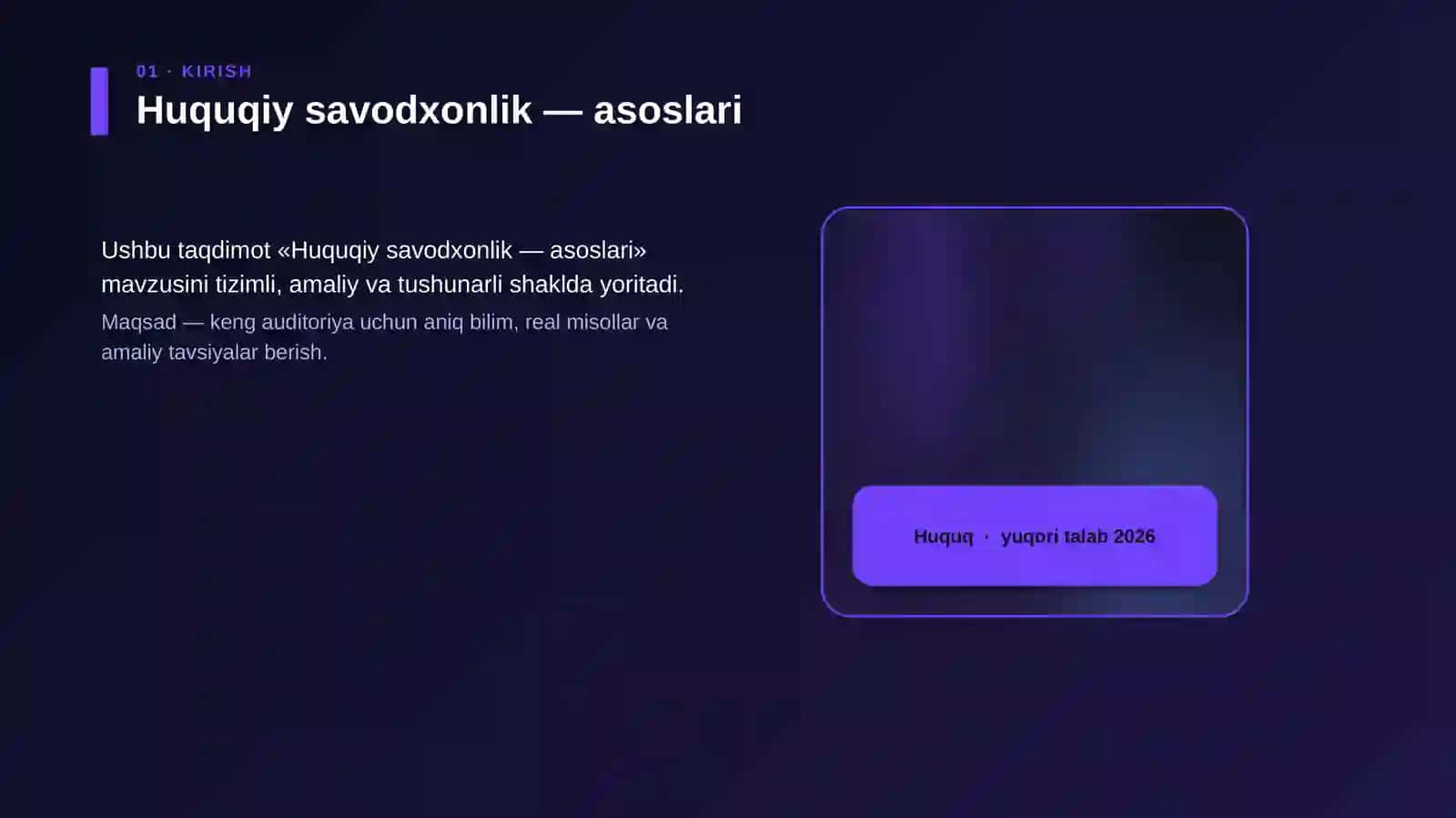 Huquqiy savodxonlik — asoslari 4