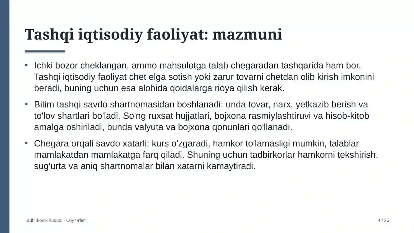 Madaniyat va istirohat bog'larida tashqi iqtisodiy faoliyat 4