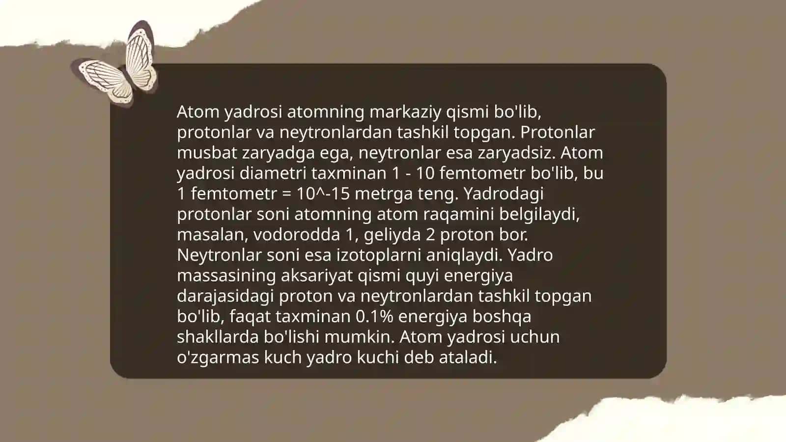 Atom. Atomlarning davriy va davriy boʻlmagan xossalari 4