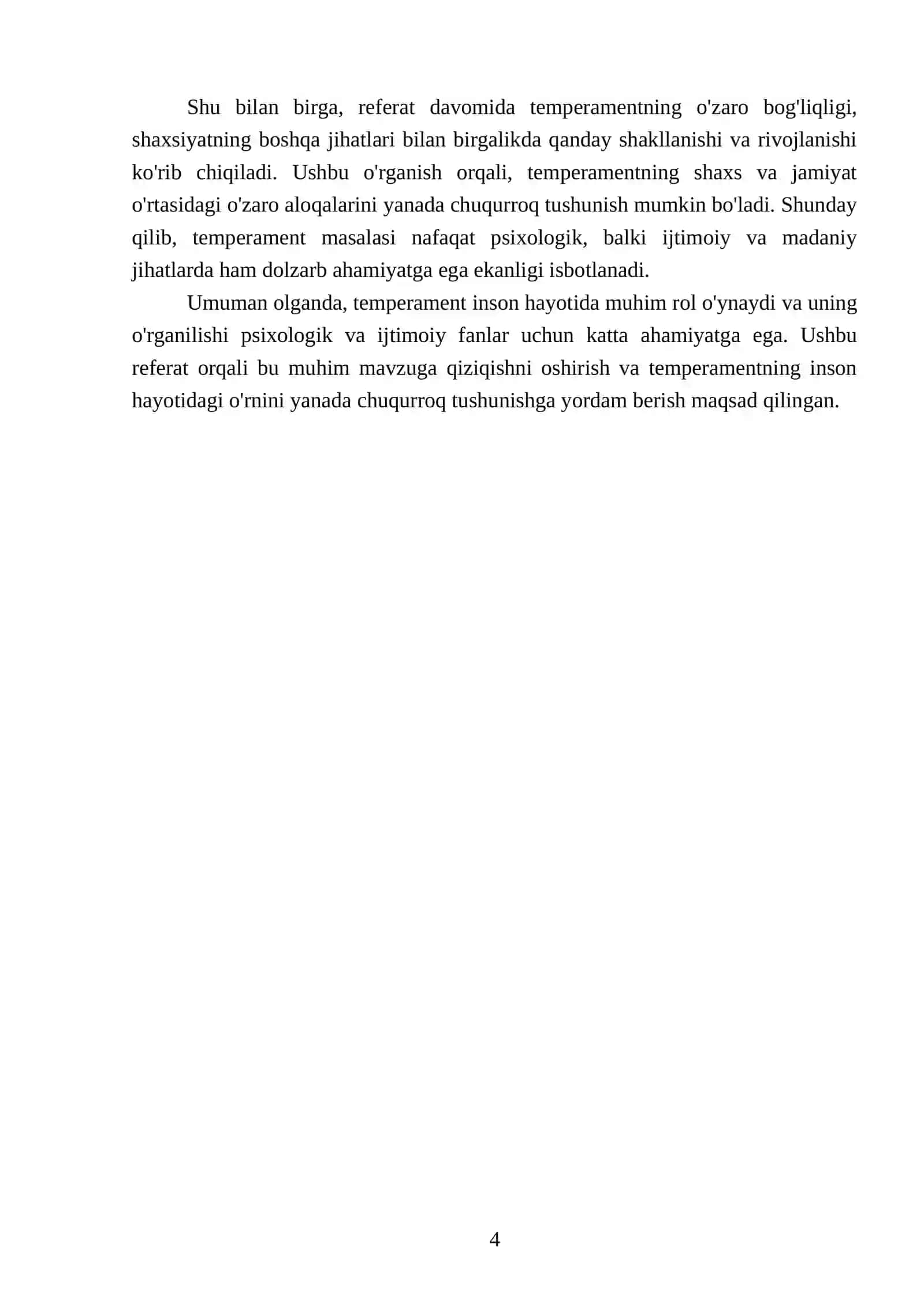 Temperamentning ta'rifi va uning psixologiyadagi o'rni 4