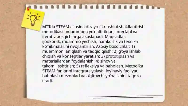 MTTda STEAM texnologiyasi asosida dizayn va kreativ ijodkorlikni shakllantirish 4