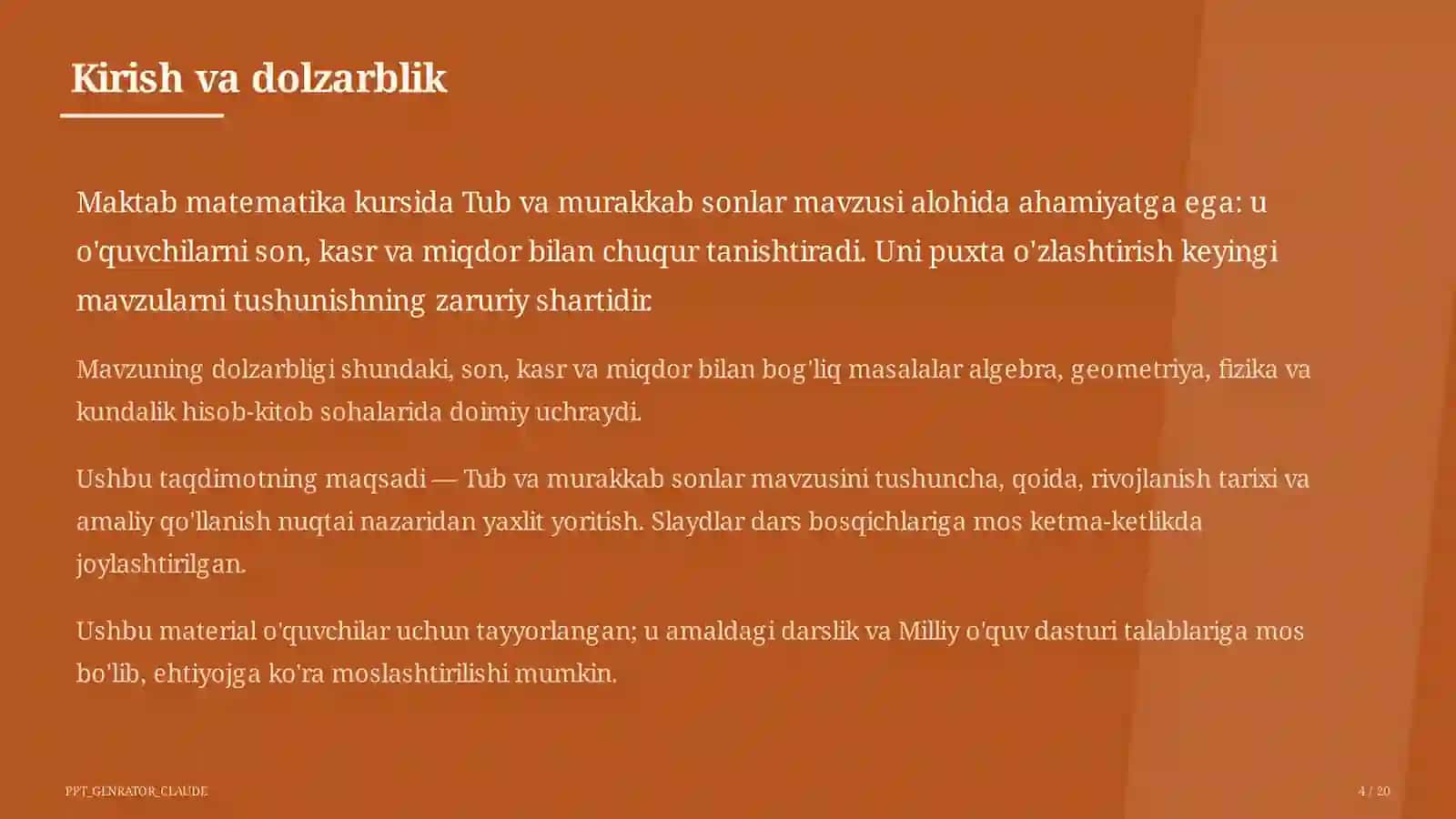 Tub va murakkab sonlar (5-sinf) 4