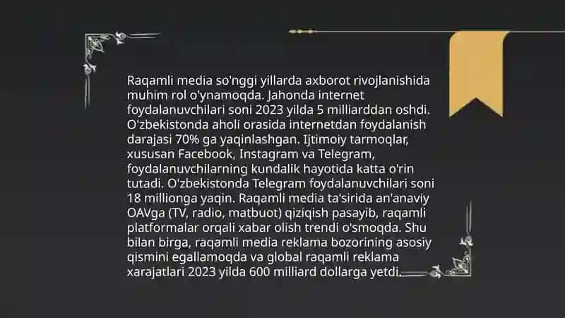 XXI asrda media shakllanishi jarayoni 4