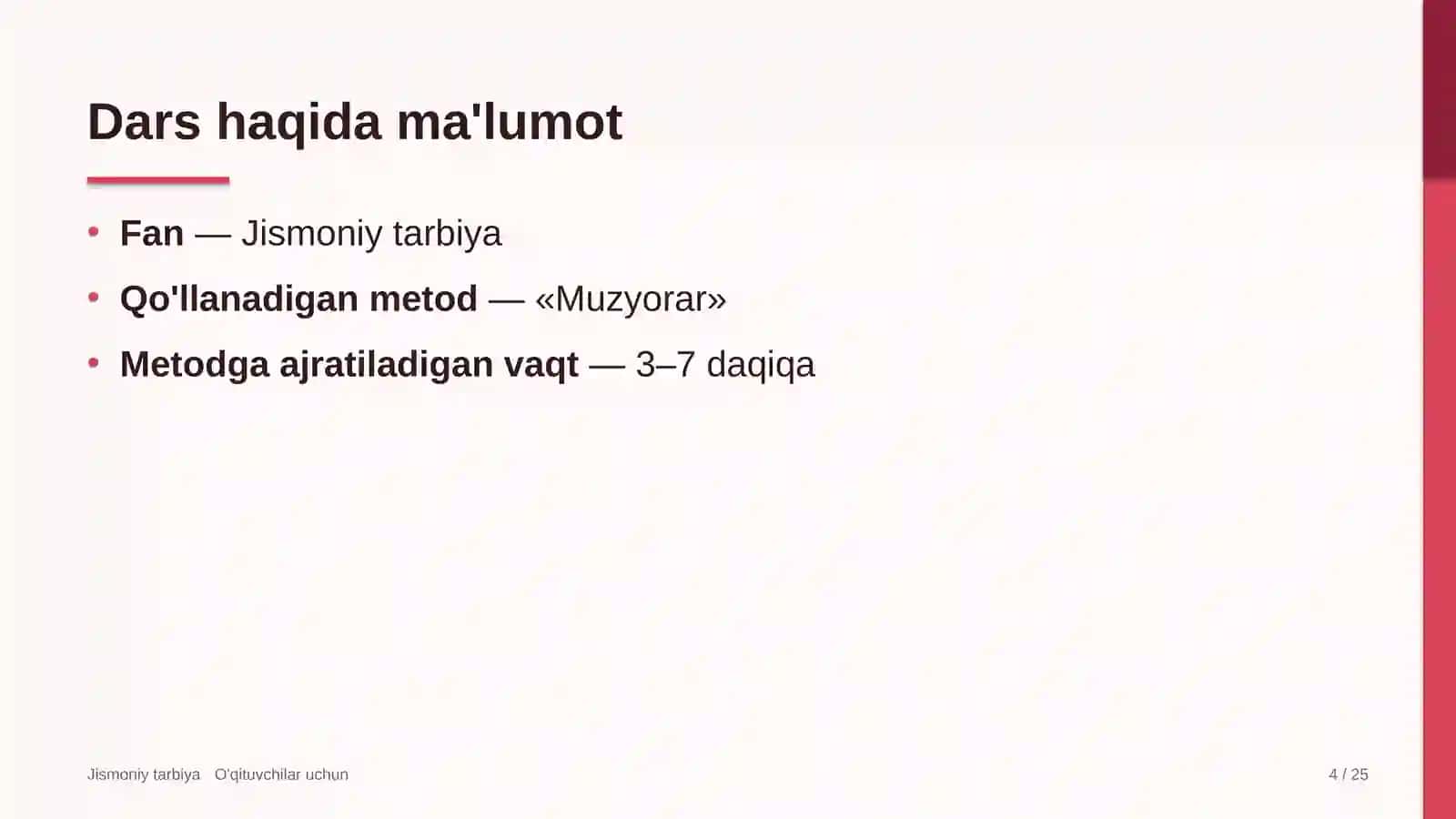 jismoniy tarbiya darslarida muzyorar metodidan foydalanish 9817 4