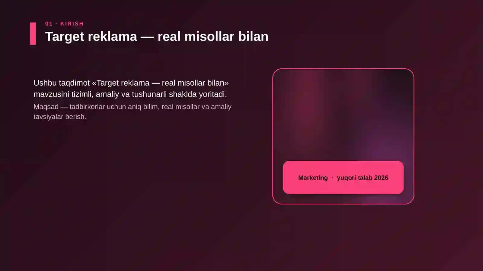 Target reklama — real misollar bilan 4