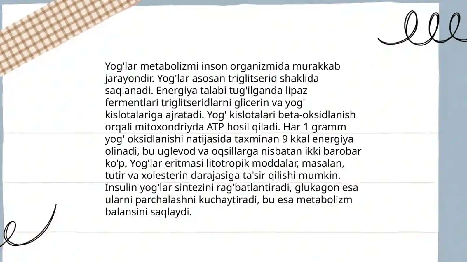 Uglevodlar,yog'lar va aminokislotalar almashinuvi o'rtasidagi bog'liqlik 4