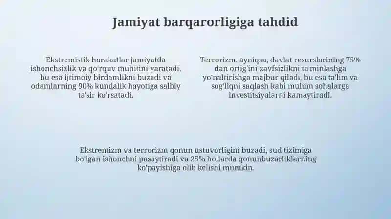 Ekstremizm va terrorizm jamiyat barqarorligiga tahdid 4