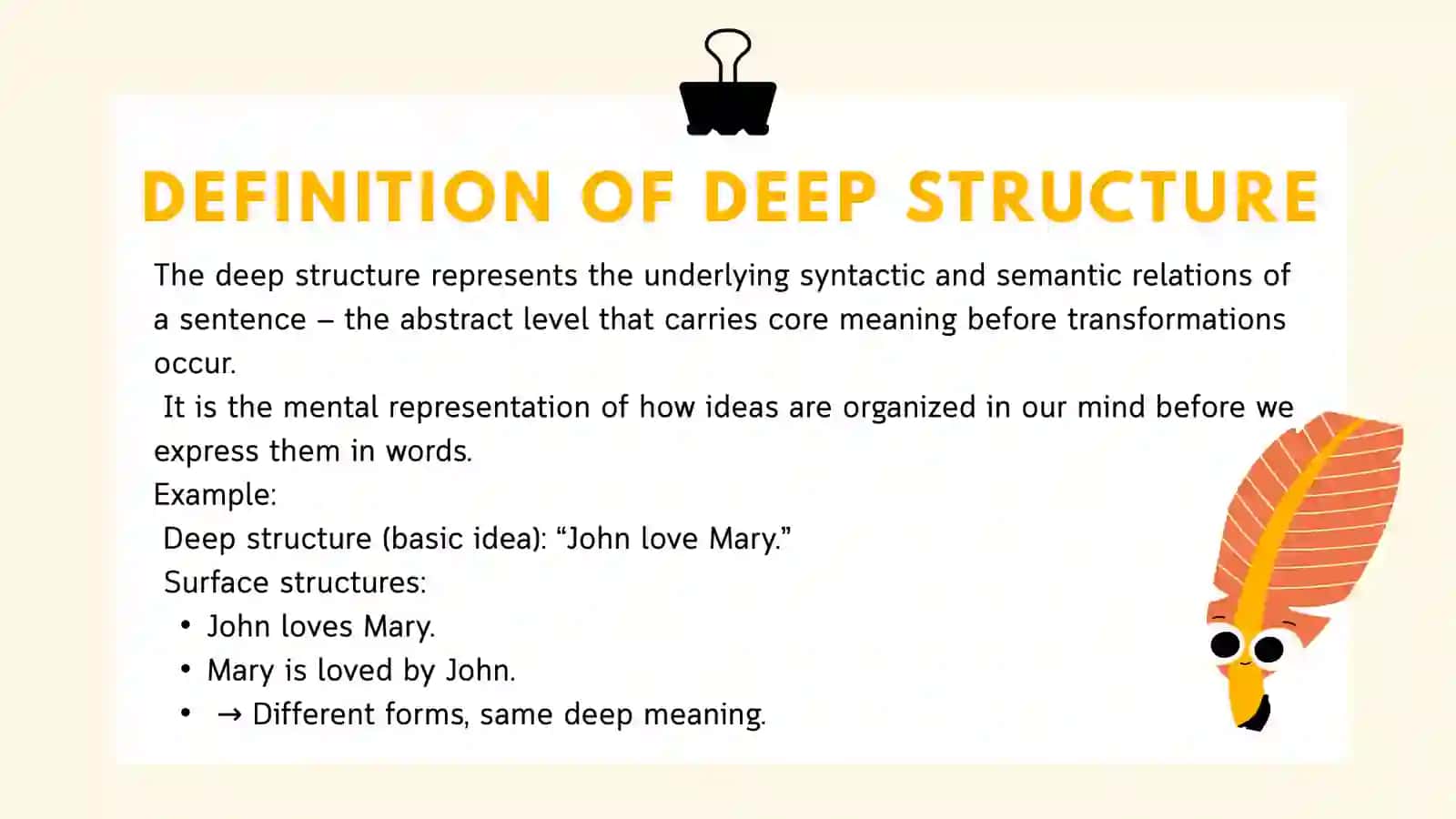 Deep and surface structure of the language 4