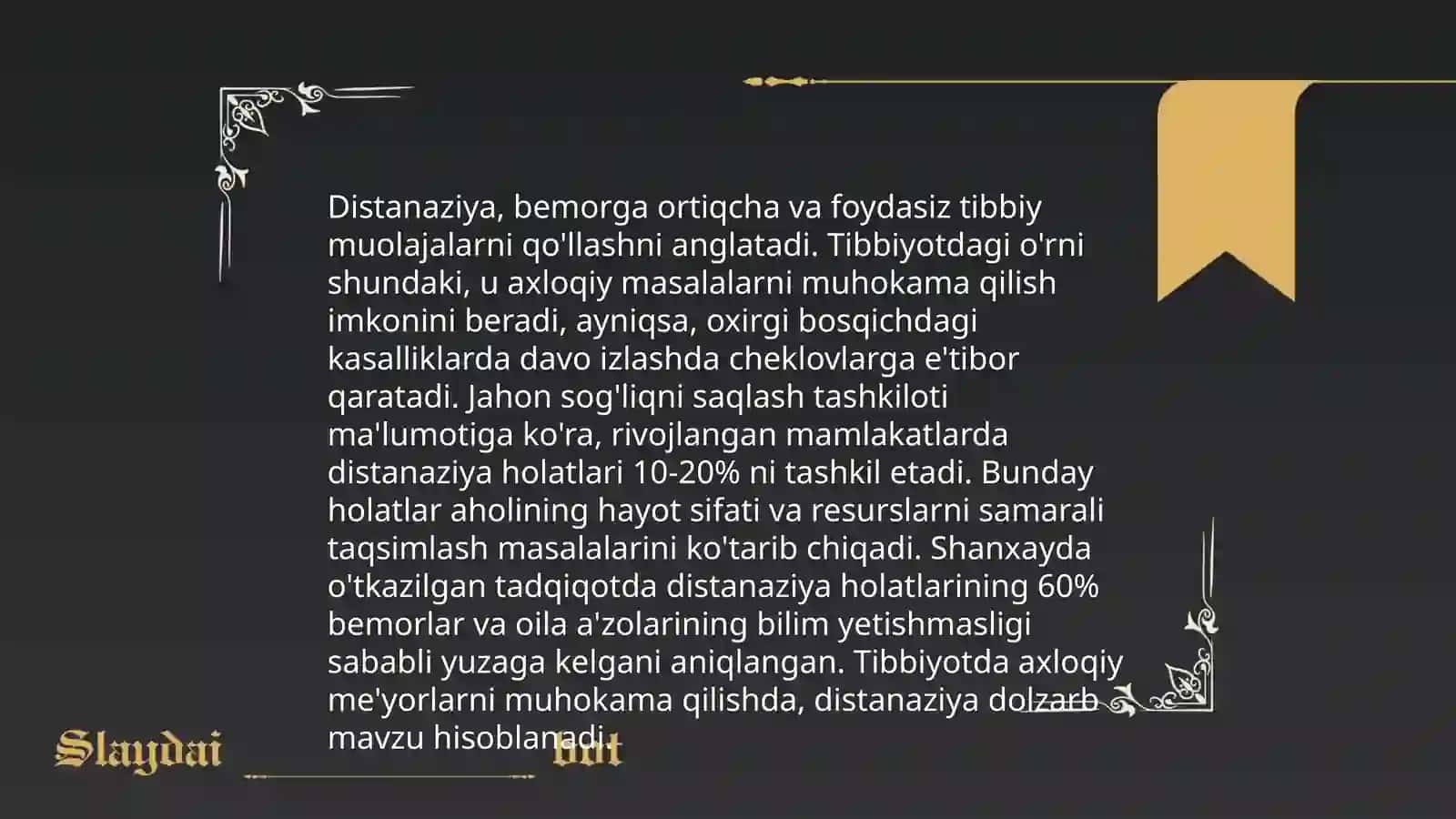 Medikotanaziya, distanaziya, evtanaziya variantlari 4
