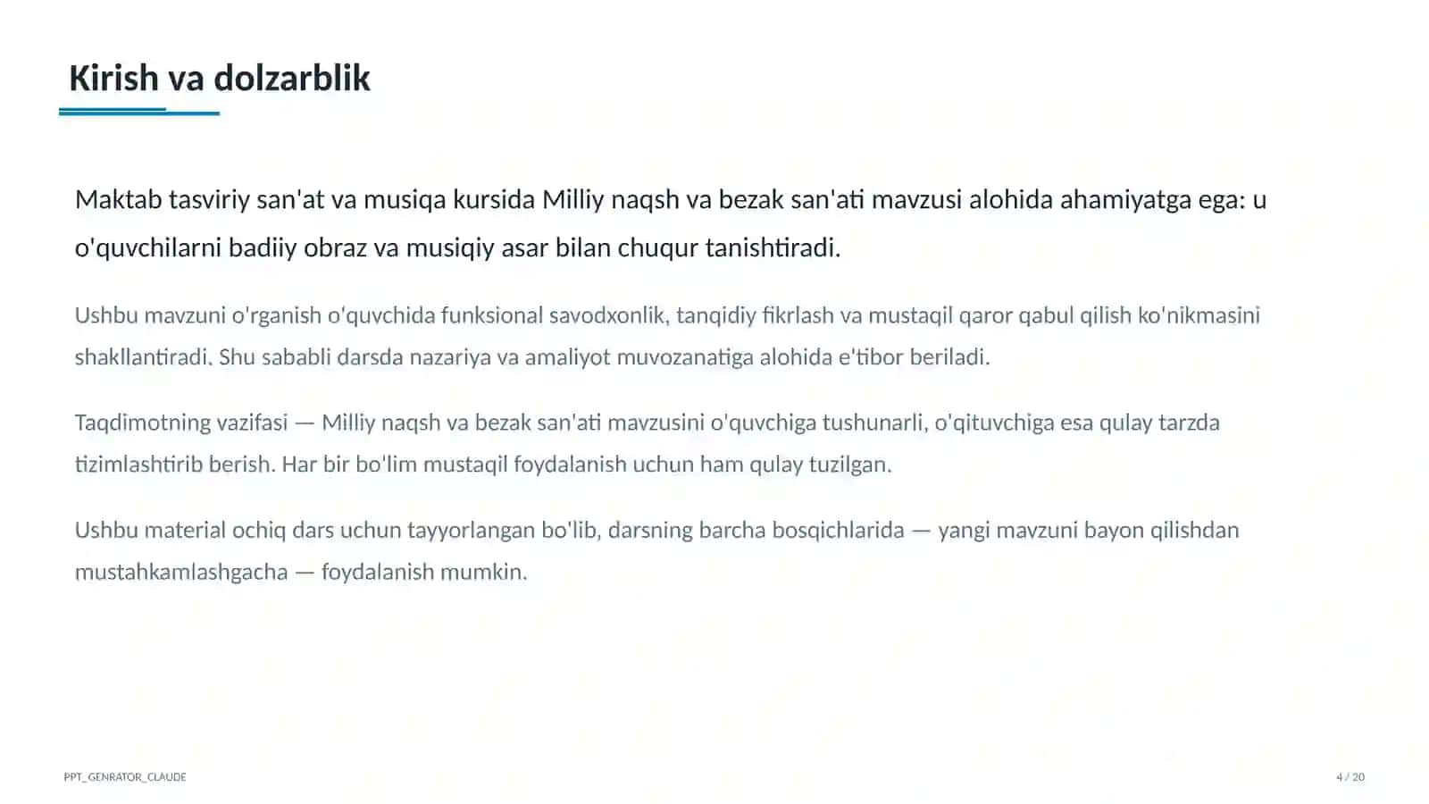 Milliy naqsh va bezak san'ati (3-sinf) 4