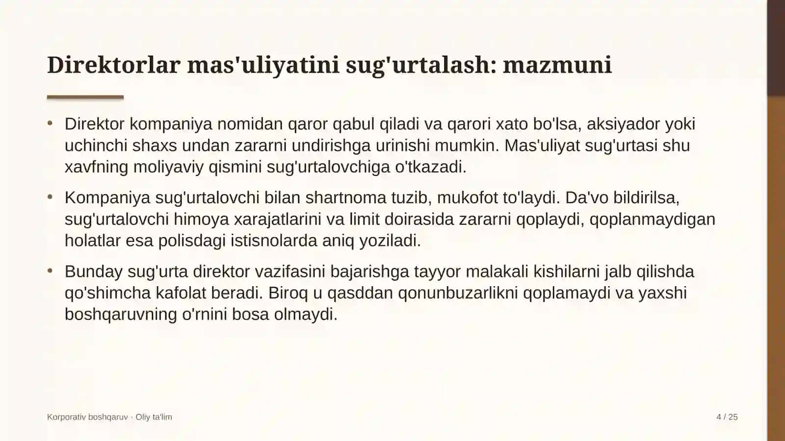 gazeta tahririyatlarida direktorlar mas'uliyatini sug'urtalash 9593 4