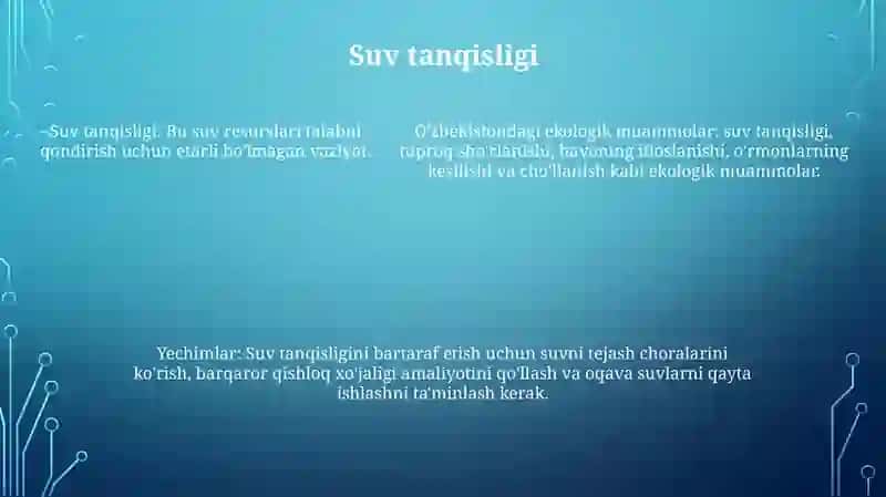 O'zbekistonda Ekologik Muhit Muammolar Va Yechimlar 4