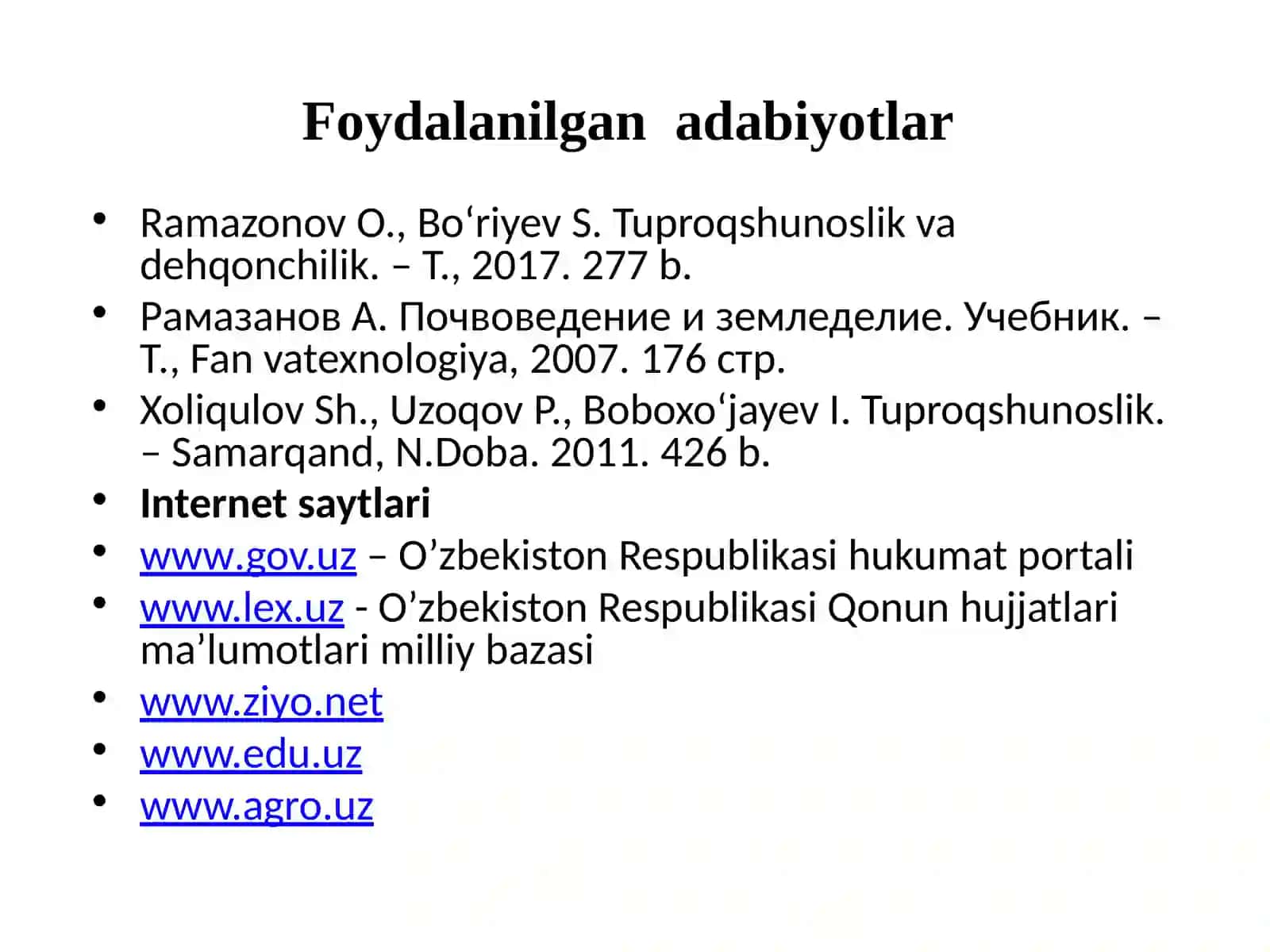 “Tuproqning morfologik belgilari va tuzilishi” 4