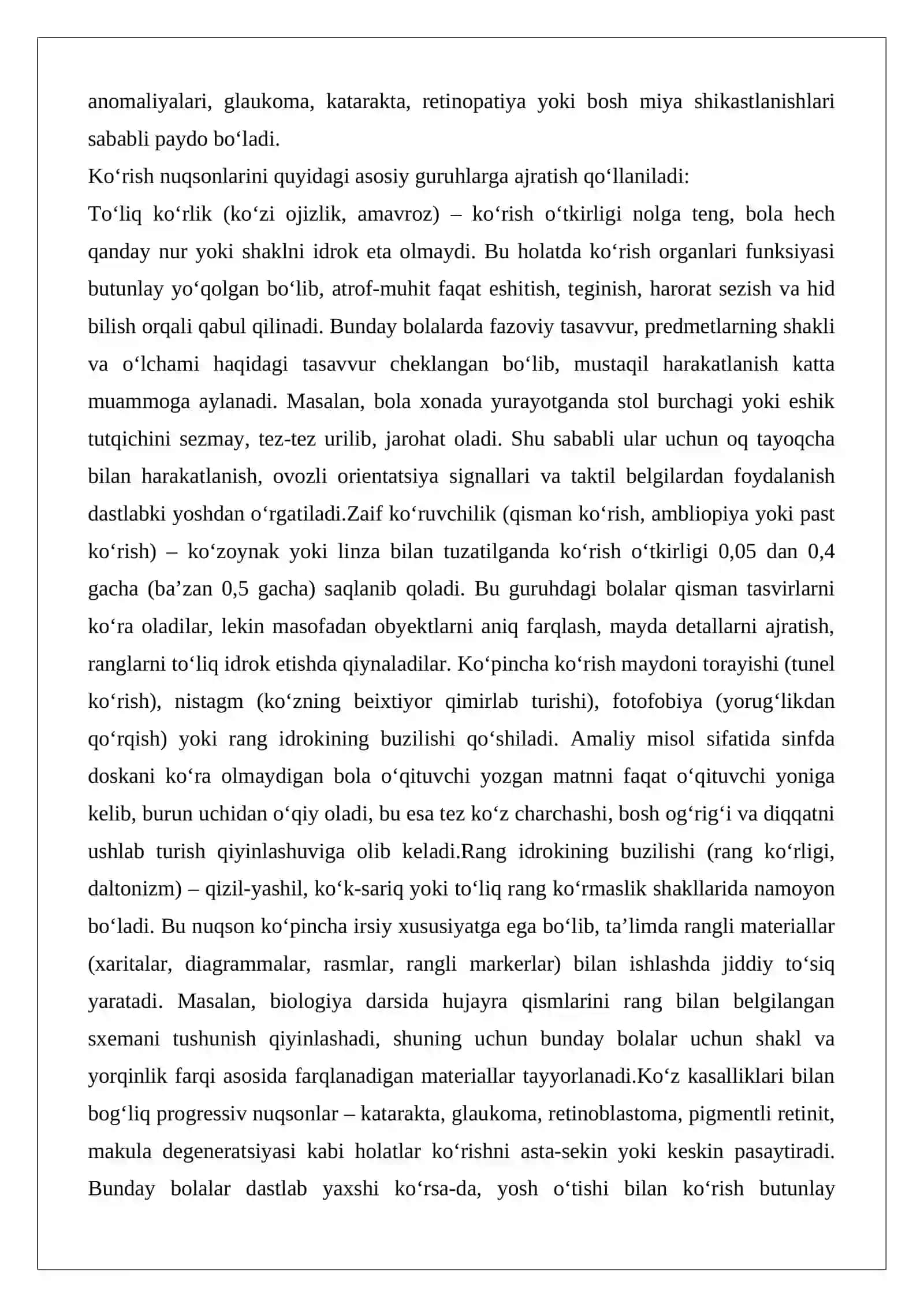 Ko‘rishda nuqsoni bo‘lgan bolalar ta’limining tashkiliy shakllari 4