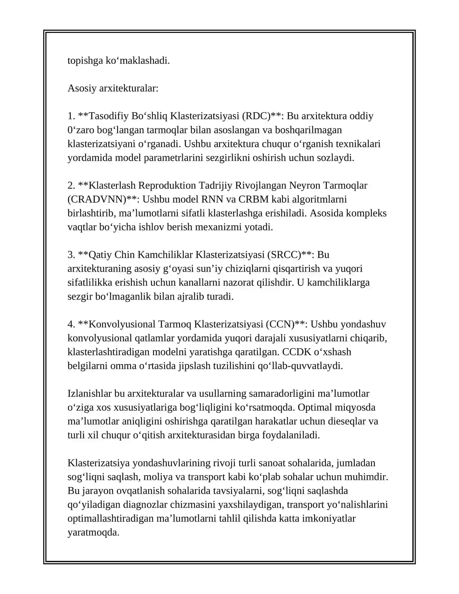 Chuqur o‘rganish bilan klasterizatsiya: asosiy tamoyillar va arxitekturalar 4