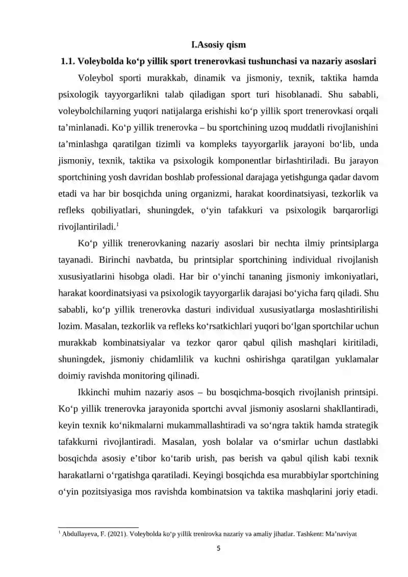 Voleybolda ko‘p yillik sport trenirovkasining mazmuni va mohiyati 4