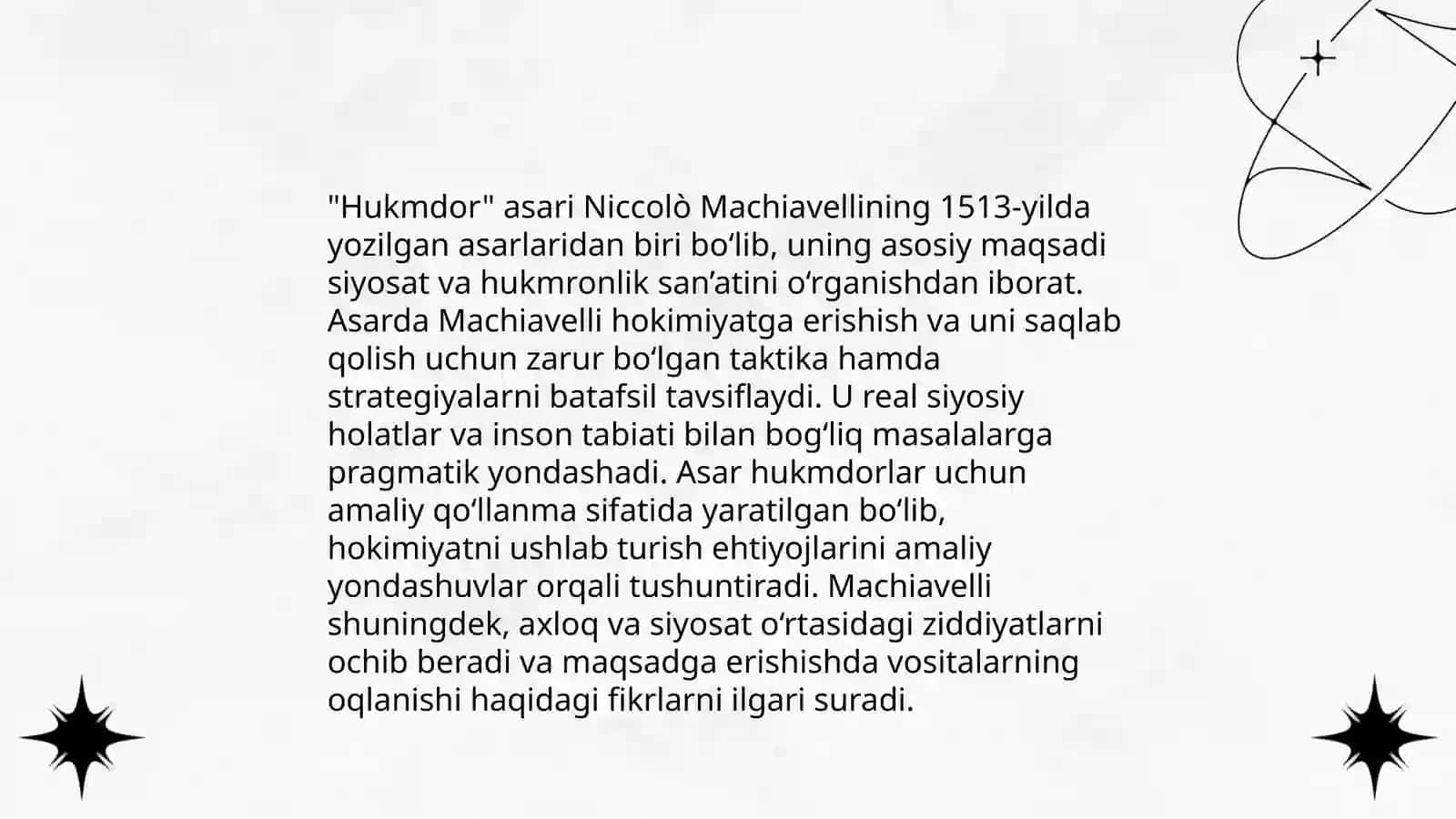 Makiavellining " Hukmdor" asari 4