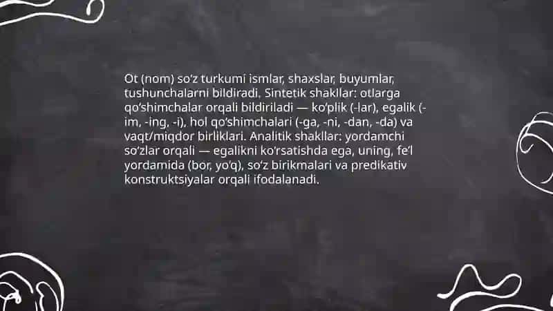Tillarda so'z turkumlari. Tillarning sintetik va analitik tuzilishi 4