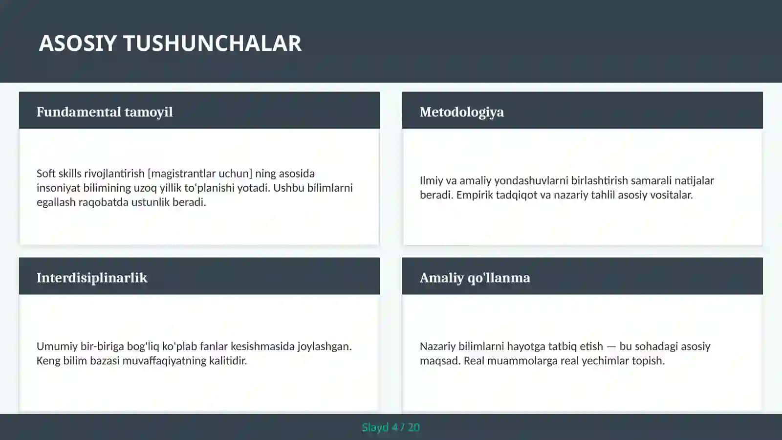 Soft skills rivojlantirish [magistrantlar uchun] 4