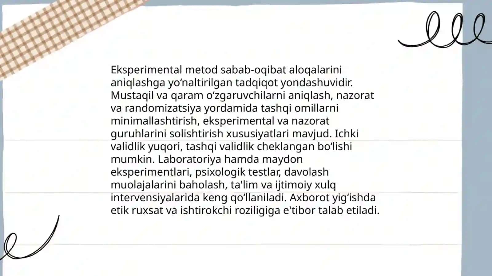 Psixologiyaning ilmiy tadqiqot metodlari tasnifi va xususiyatlari amalyotta qo'llash masalalari 4