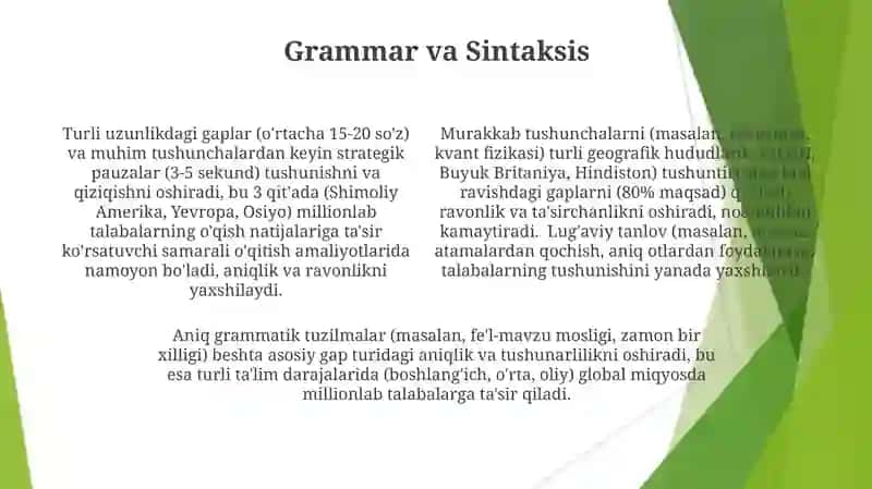 O’qituvchi nutqining to’g’riligi,ravonligi,aniqligi va ta’sirchanligini oshirish 4