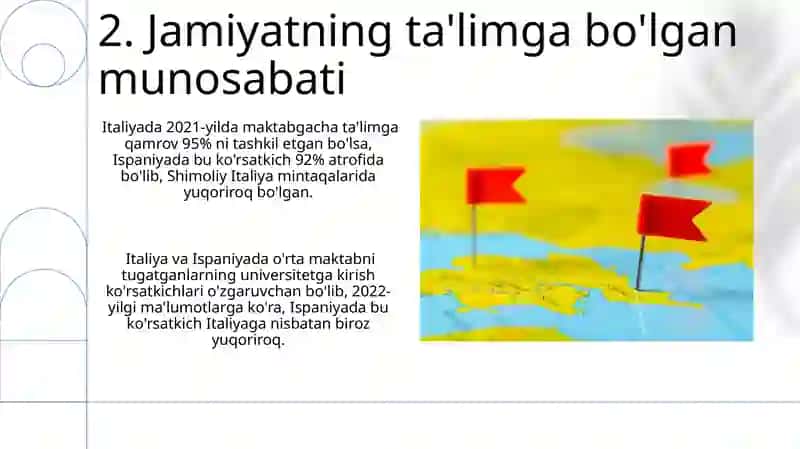 Italiya va Ispaniyada ta'lim tarbiya masalalarining olib borilishi va qiyosiy tahlili 4
