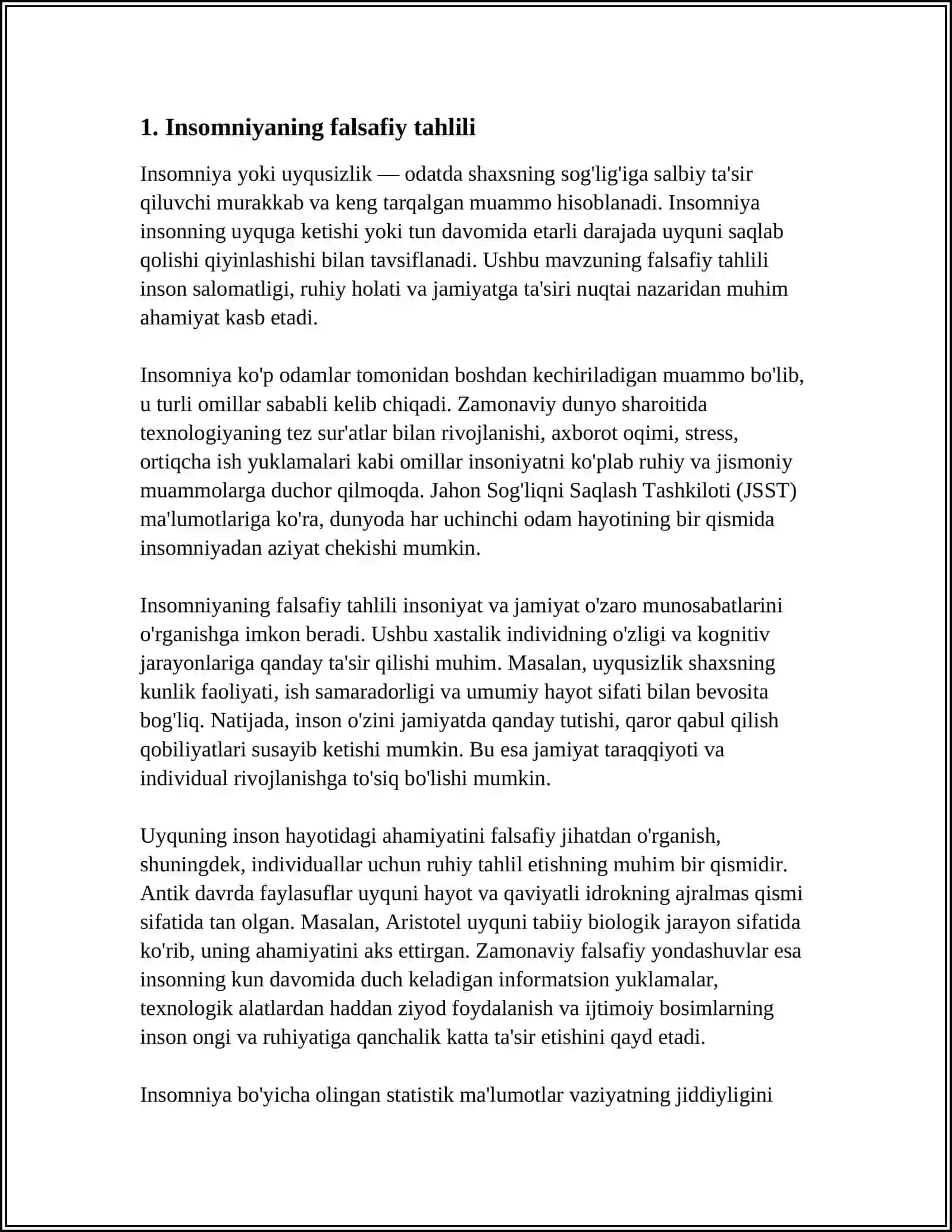 INSONNI TUSHUNISHGA DUALIZM VA MONIZ NUQTAI NAZARDAN YONDASHUV 4