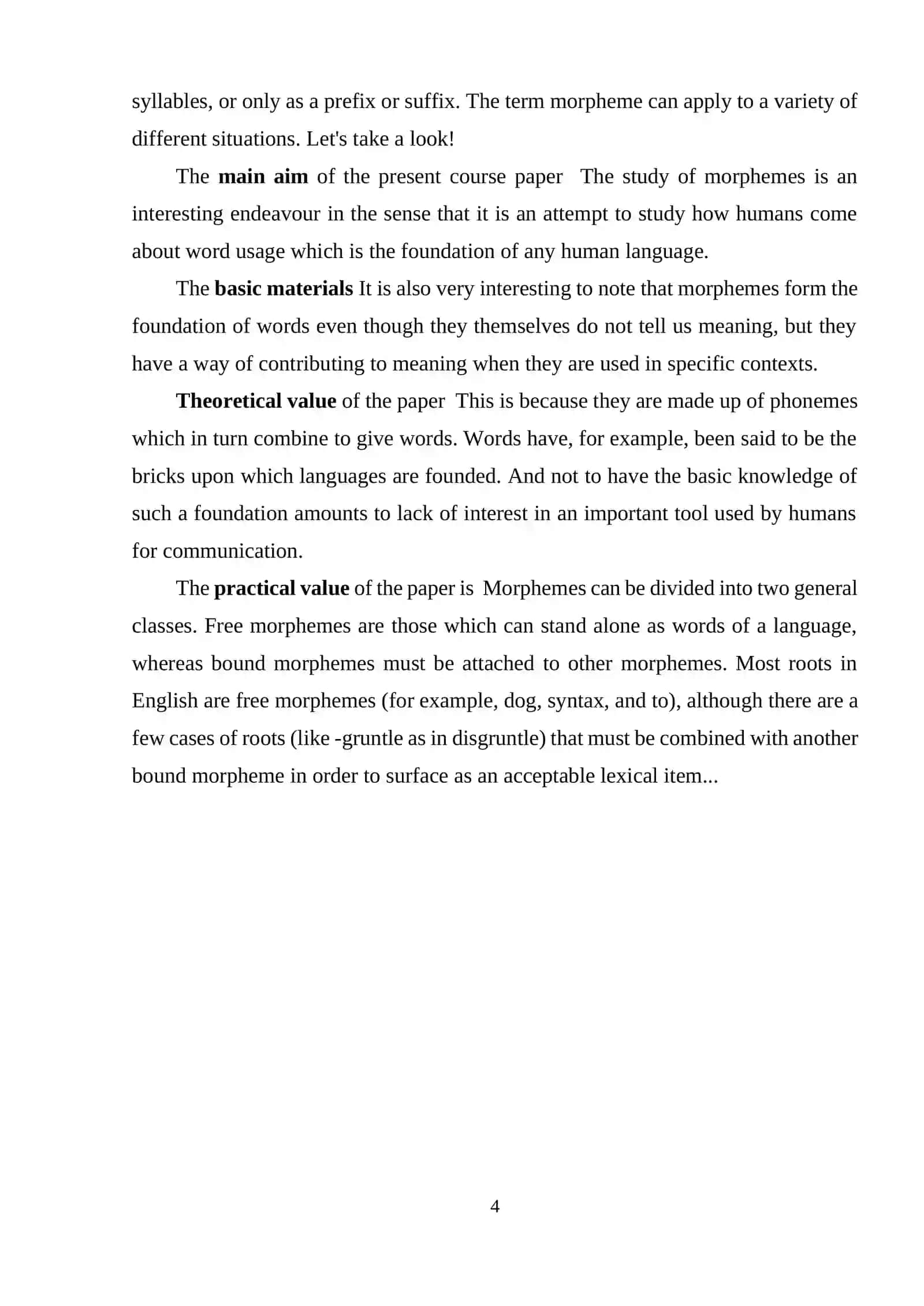 MORPHOLOGY. GRAMMATICAL FORM AND MEANING 4
