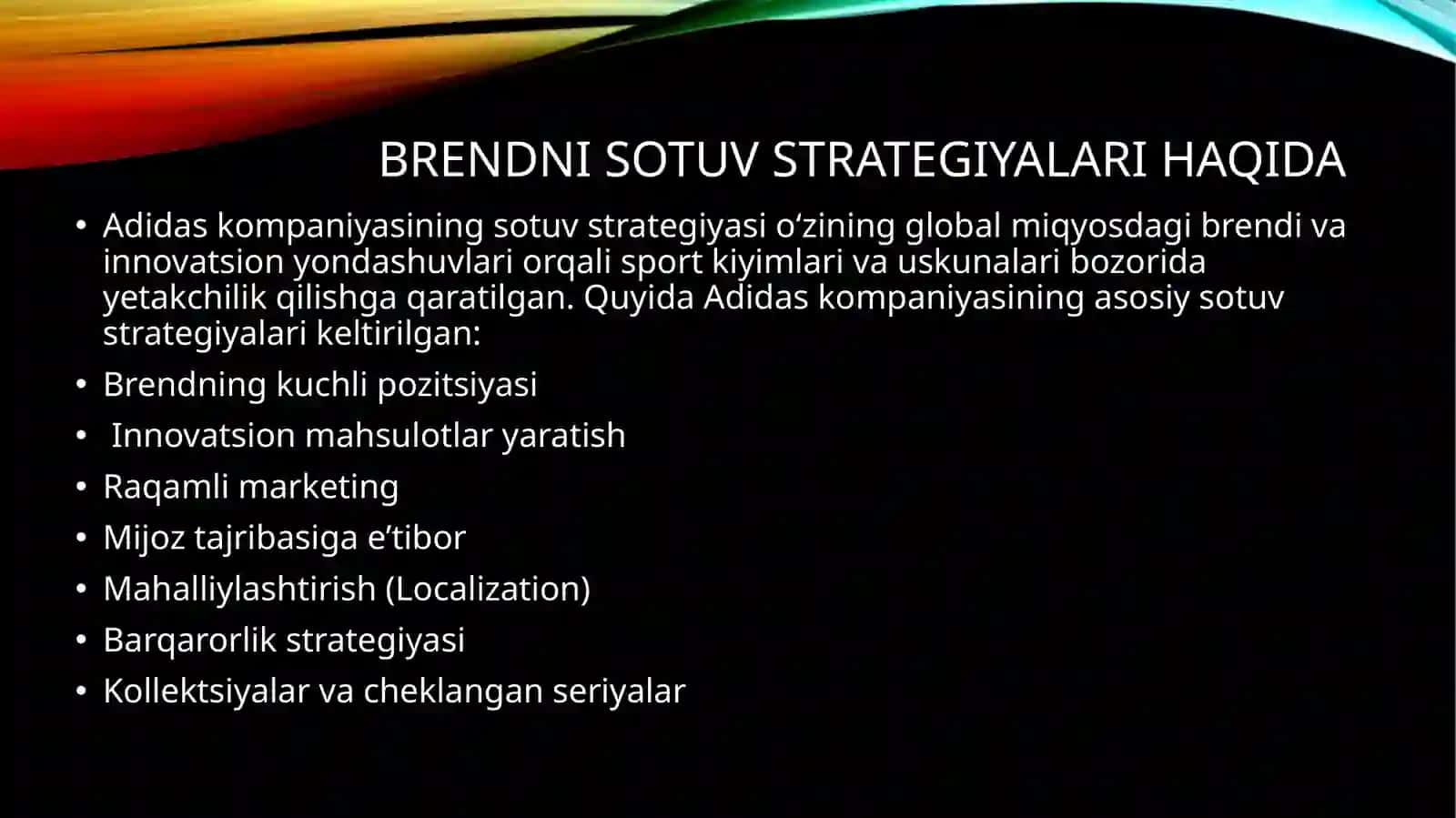 ADIDAS Brendi sotuv strategiyasi 4