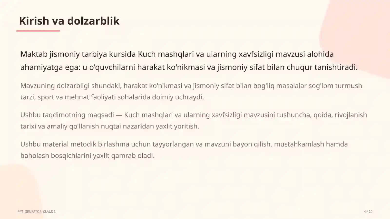 Kuch mashqlari va ularning xavfsizligi (8-sinf) 4