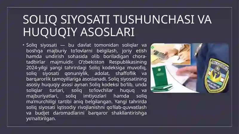 Soliq siyosati moliyaviy siyosat 4