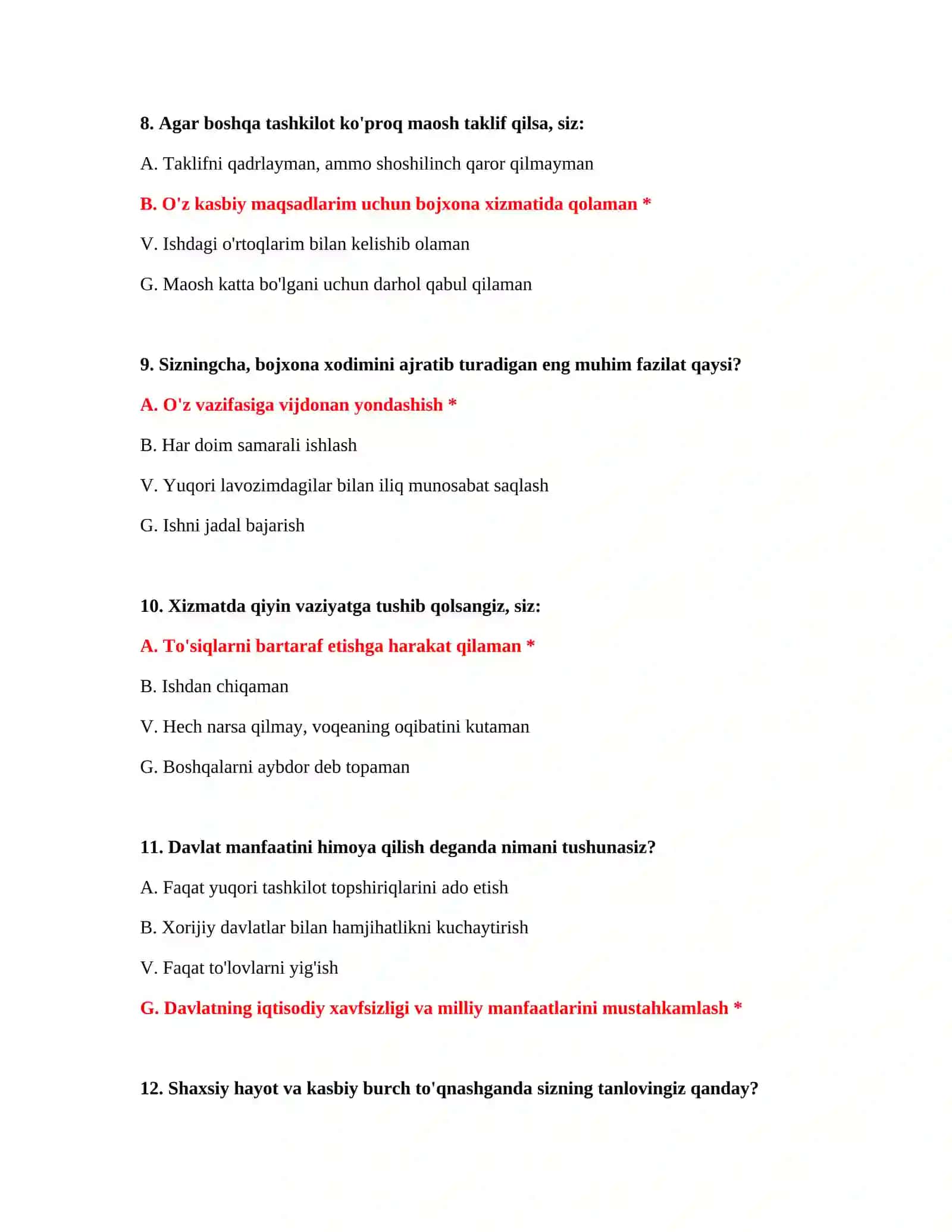 Bojxona ekspertizasi test savollari 4