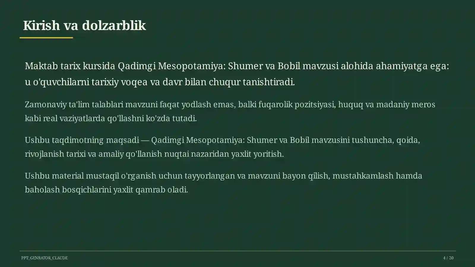 Qadimgi Mesopotamiya: Shumer va Bobil (6-sinf) 4