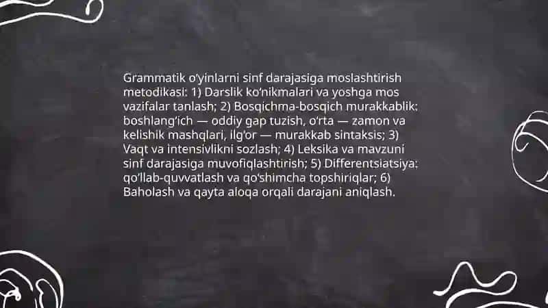 Ona tili darslarida grammatik o‘yinlarni tashkil etish metodikasi 4