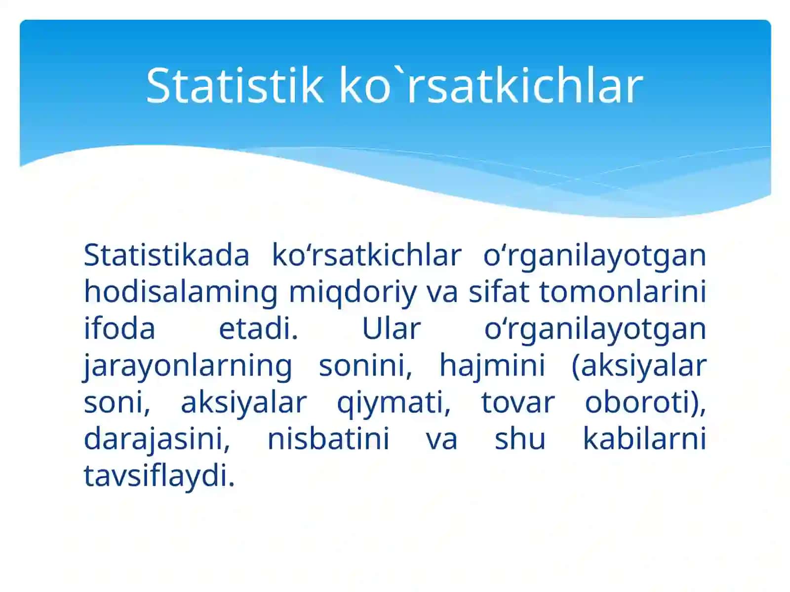 Statistik ko‘rsatkichlar, O‘rtachamiqdorlar, Variatsiya ko‘rsatkichlari 4