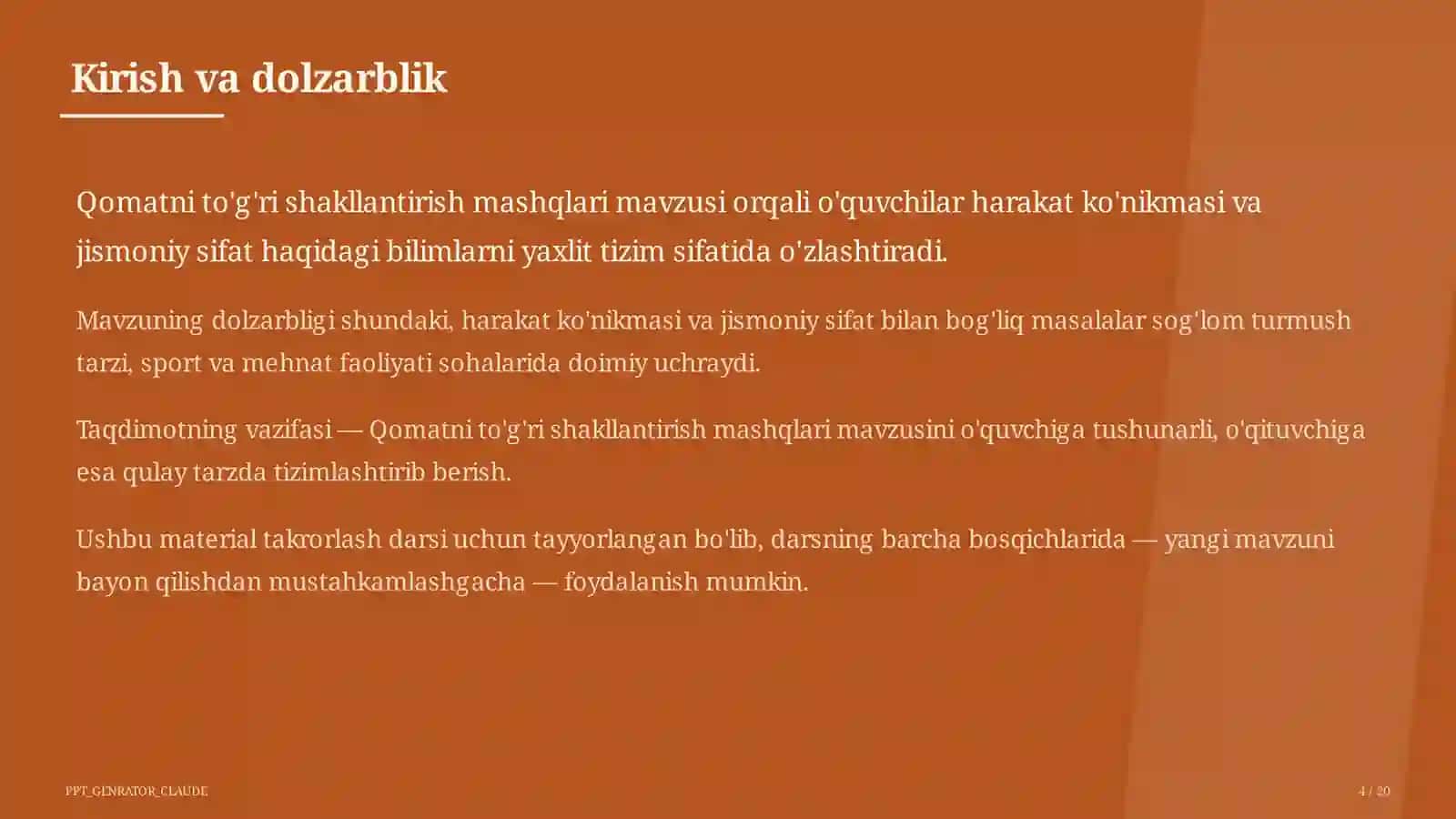 Qomatni to'g'ri shakllantirish mashqlari (2-sinf) 4