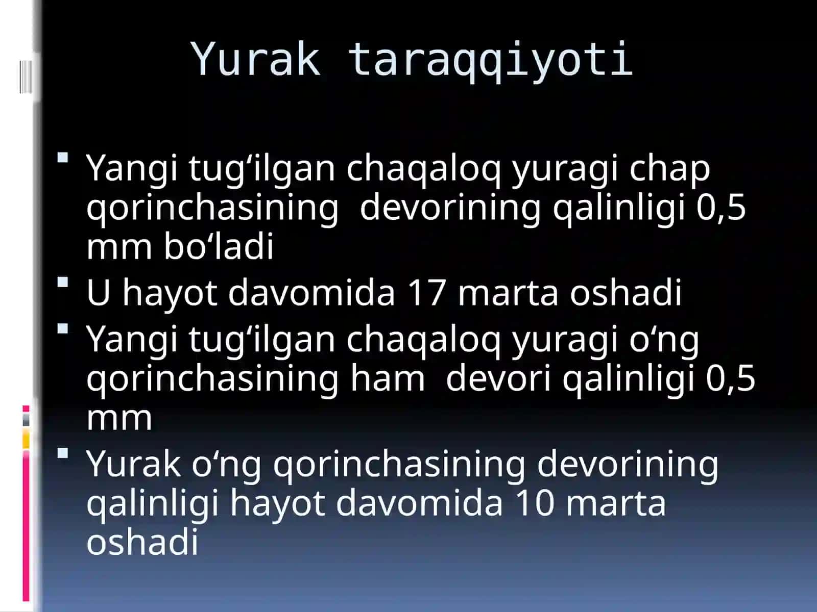 BOLALARDA YURAK-QON TOMIR TIZIMINING ANATOMO-FIZIOLOGIK XUSUSIYATLARI 4