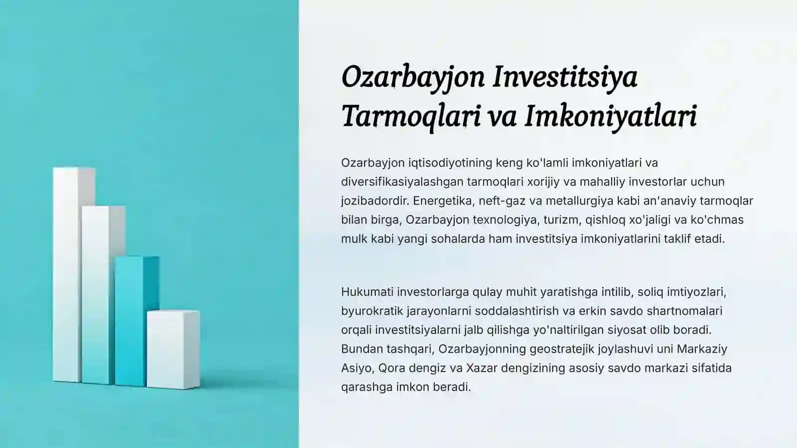 Ozarbayjon Davlatining Investitsiya Siyosati 4