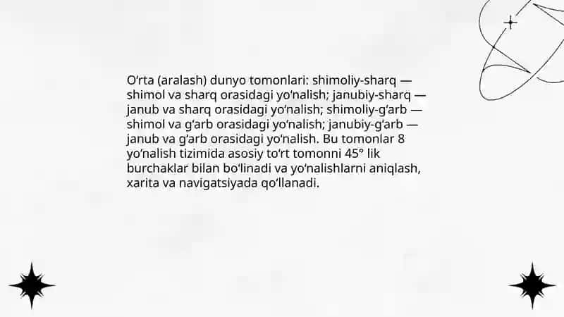 Dunyo tomonlari 4