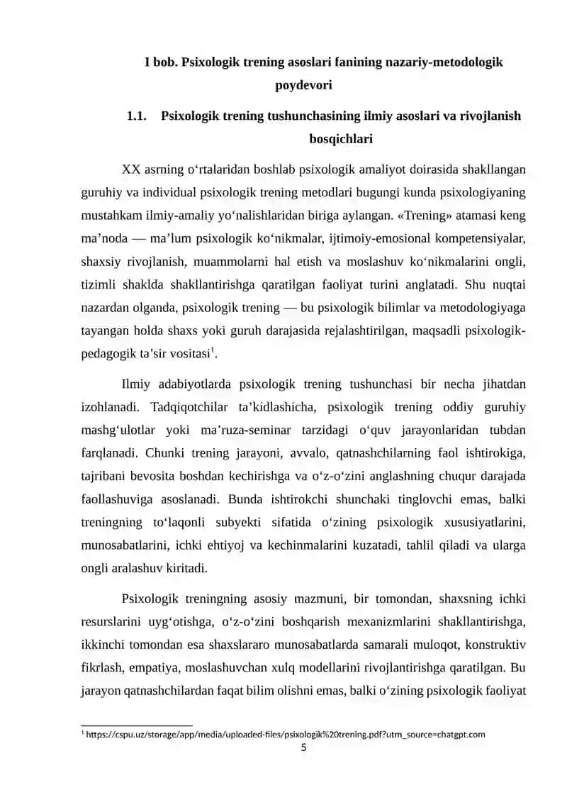 Psixologik trening asoslari fanining zamonaviy rivojlanish yo‘nalishlari 4