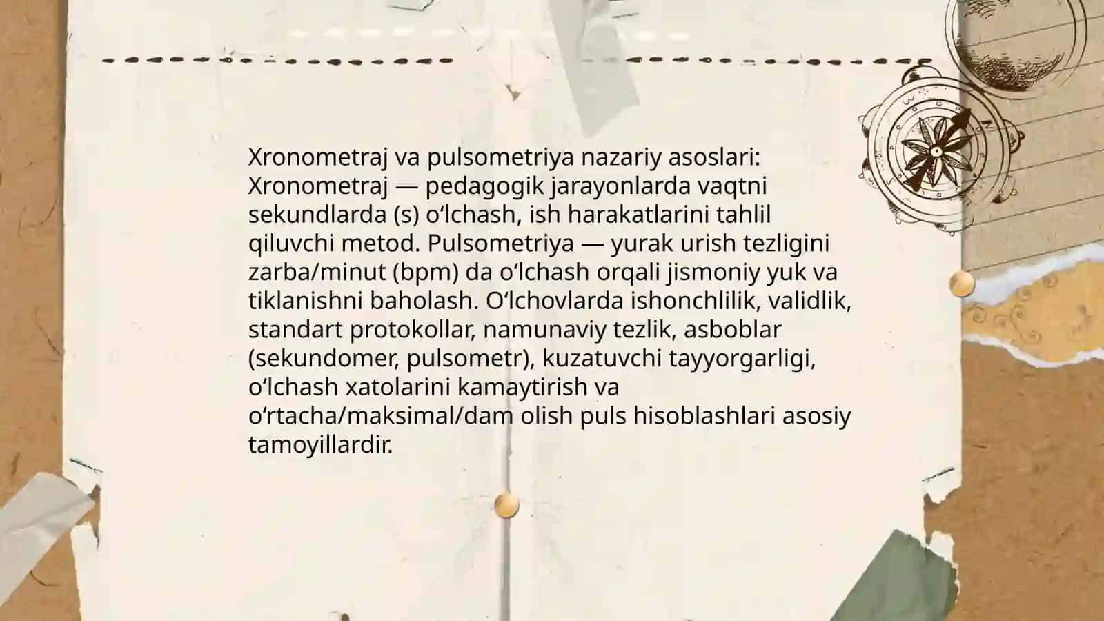 Pedagogik tahlil xronometraj,pulsometriya o'tkazish uslubiyati 4