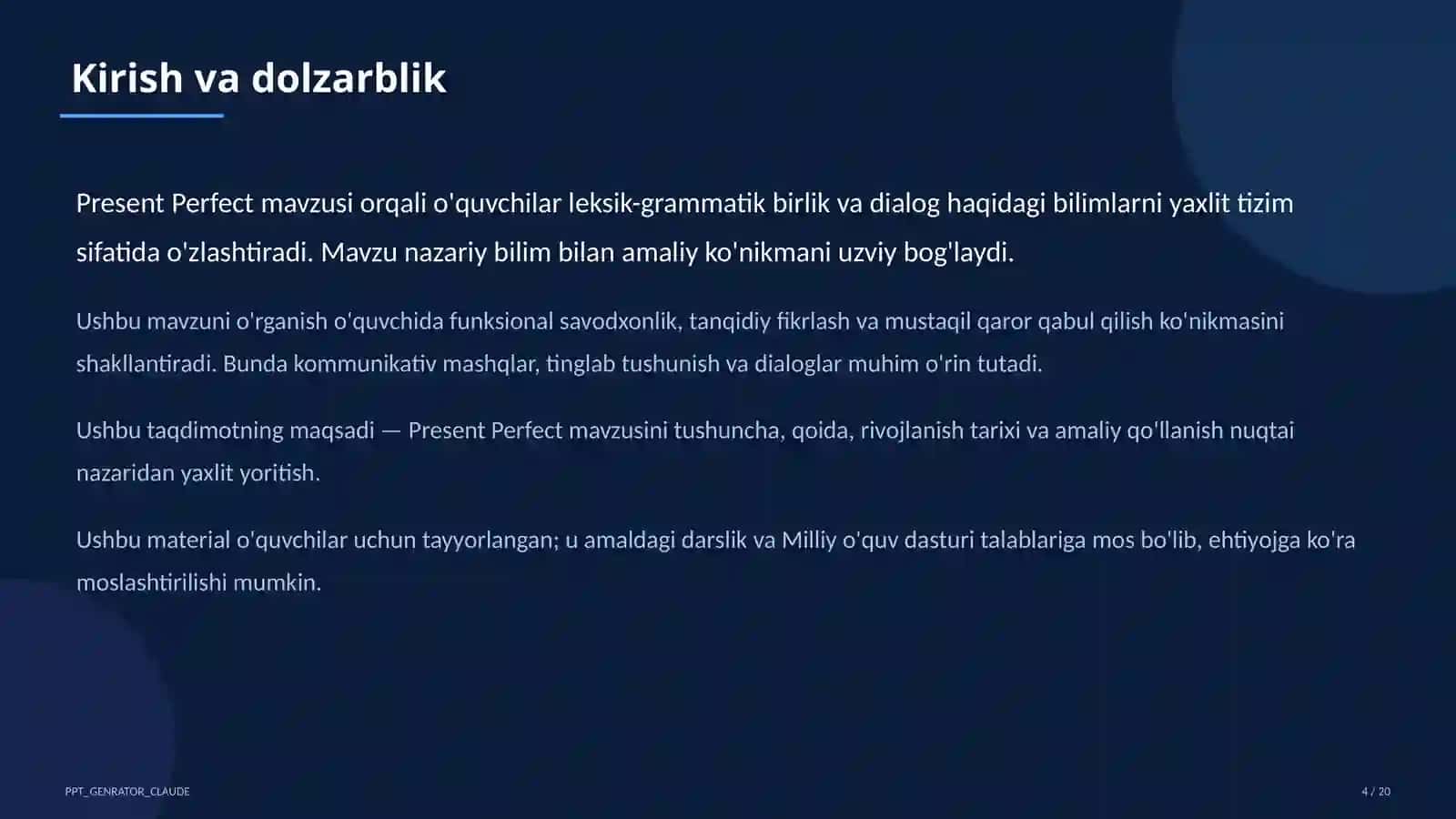 Present Perfect (8-sinf) 4