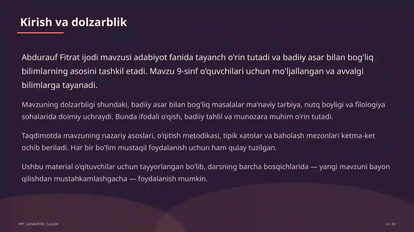 Abdurauf Fitrat ijodi (9-sinf) 4