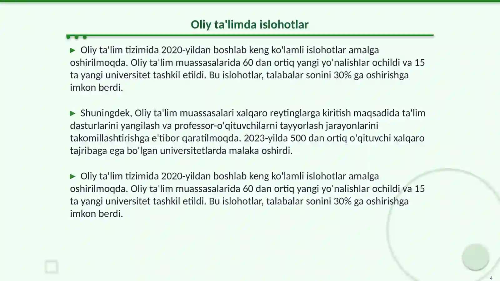 Ta'lim tizimining zamonaviylashtirilishi 4