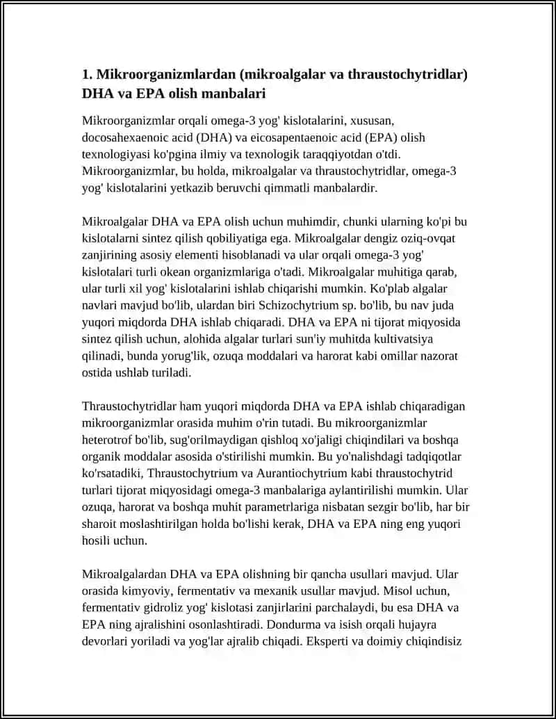 Omega-3 yog' kislotalarini olish texnologiyasi 4