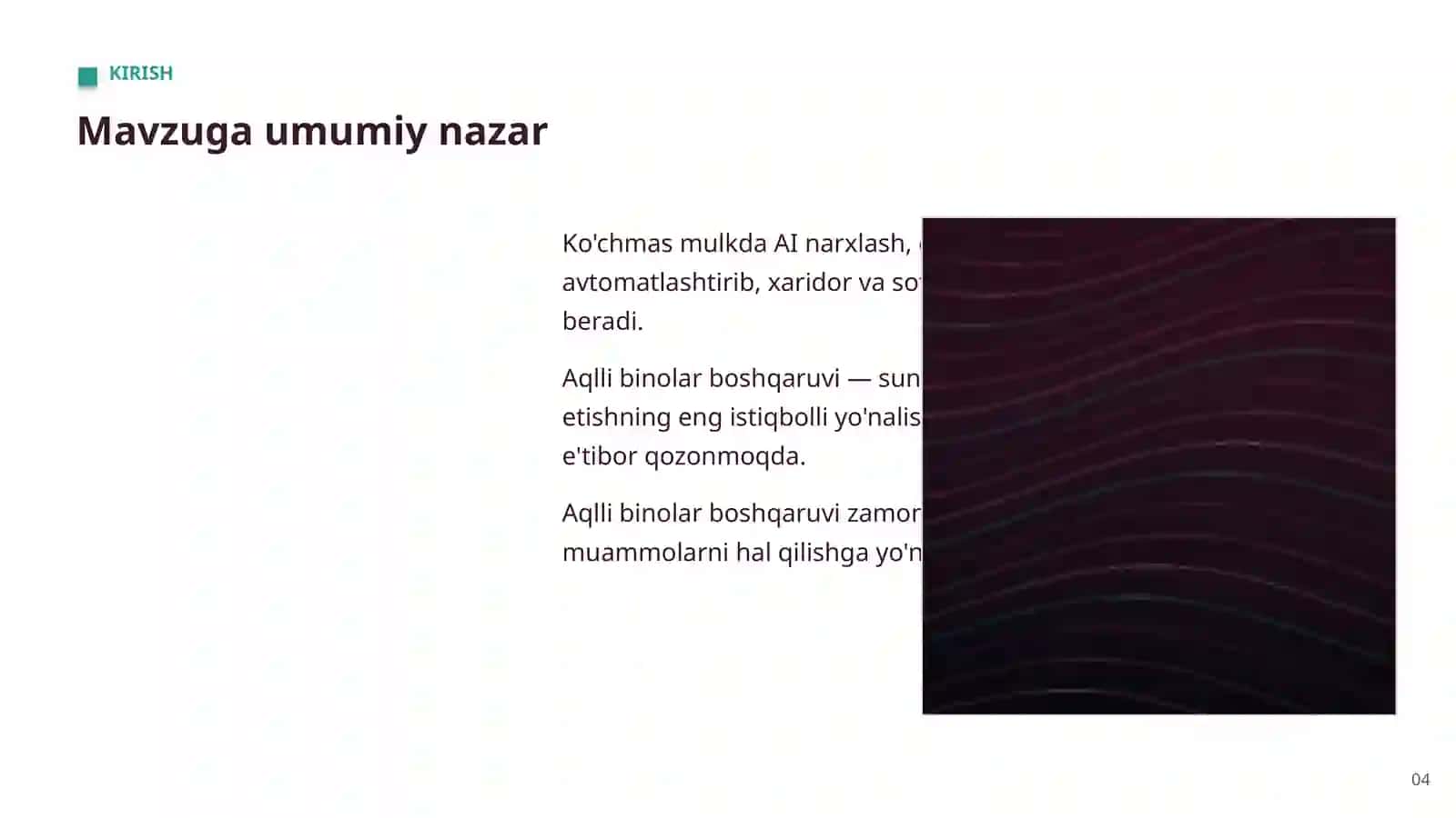 AI KO'CHMAS MULK SOHASIDA 4