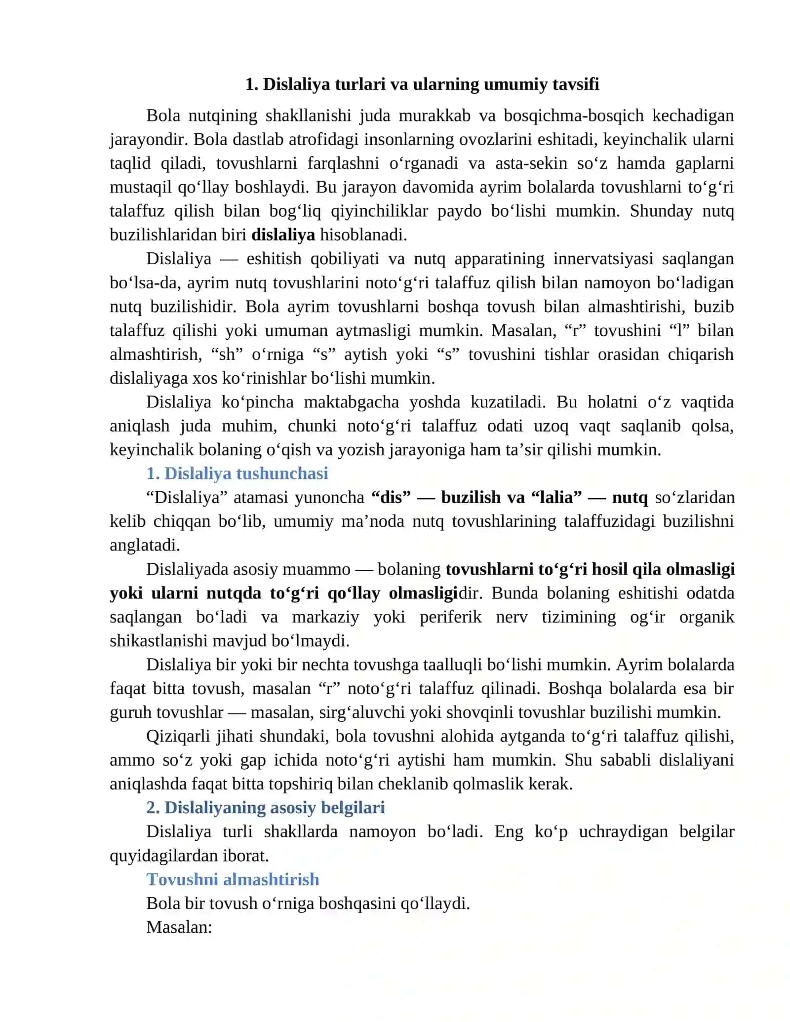 Dislaliya turlari va uning namoyon bo‘lishi xususiyatlari 4