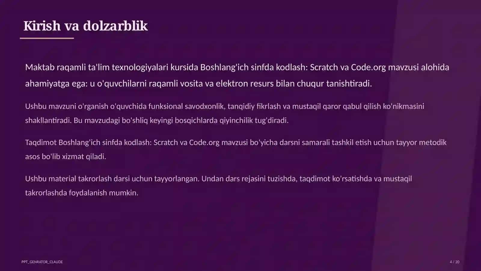 Boshlang'ich sinfda kodlash: Scratch va Code.org 4